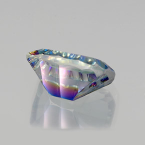 Quarzo mistico naturale multicolore da 10,64 ct, taglio smeraldo, VVS