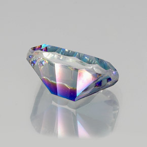Quarzo mistico Arcobaleno superiore naturale da 11.02 ct, Taglio smeraldo, VVS