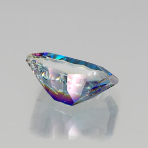 Quarzo mistico naturale multicolore da 10,25 ct, taglio smeraldo, VVS-VS