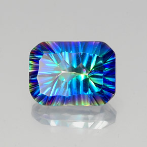 Quarzo mistico Arcobaleno superiore naturale da 10.62 ct, Taglio smeraldo, VVS-VS