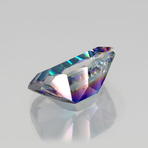 Quarzo mistico naturale multicolore da 9,86 ct, taglio smeraldo, VVS-VS