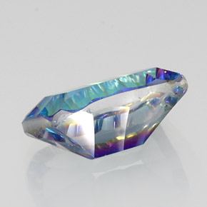 Quarzo mistico naturale multicolore da 10,00 ct, taglio smeraldo, VVS