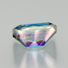 Quarzo mistico naturale multicolore da 10,52 ct, taglio smeraldo, VVS