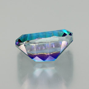 Quarzo mistico naturale multicolore da 10,75 ct, taglio smeraldo, VVS-VS