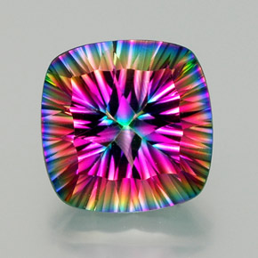 Quarzo mistico Arcobaleno superiore naturale da 15.67 ct, Taglio a cuscino, VVS