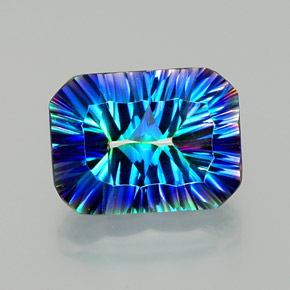Quarzo mistico Arcobaleno superiore naturale da 10.98 ct, Taglio smeraldo, VVS