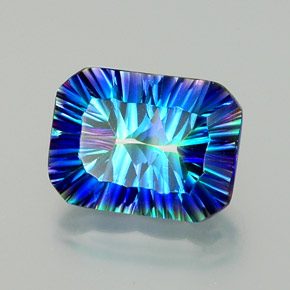 Quarzo mistico Arcobaleno superiore naturale da 10.98 ct, Taglio smeraldo, VVS