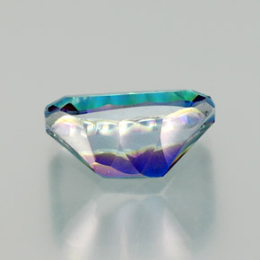 Quarzo mistico naturale multicolore da 10,42 ct, taglio smeraldo, VS