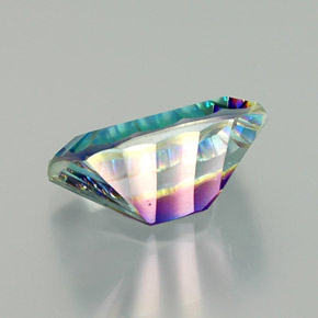 Quarzo mistico naturale multicolore da 10,34 ct, baguette, VVS-VS