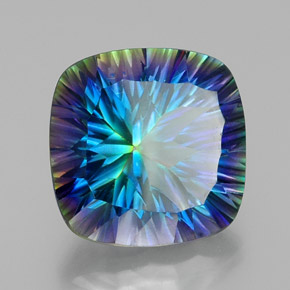 Quarzo mistico naturale multicolore da 21,55 ct, taglio a cuscino, VVS-VS