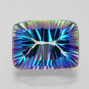 Quarzo mistico Arcobaleno superiore naturale da 10.34 ct, Taglio a baguette, VVS-VS