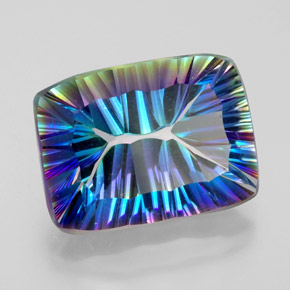 Quarzo mistico Arcobaleno superiore naturale da 10.34 ct, Taglio a baguette, VVS-VS