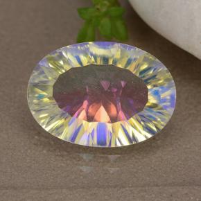 Quarzo mistico naturale multicolore da 4,64 ct, taglio ovale, VVS-VS