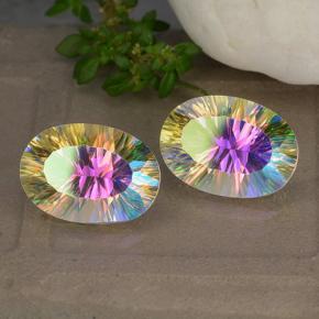 Gemme di Quarzo mistico Multicolore naturale da 9.99 ct, Taglio ovale, VVS-VS