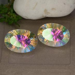 Quarzo mistico naturale multicolore da 10,62 ct, taglio ovale, VVS-VS