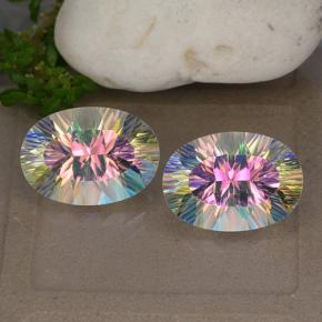 Gemme di Quarzo mistico Multicolore naturale da 10.75 ct, Taglio ovale, VVS-VS