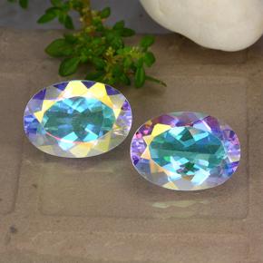 Quarzo mistico naturale multicolore da 10,52 ct, taglio ovale, VVS-VS
