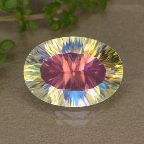 Quarzo mistico naturale multicolore da 5,02 ct, taglio ovale, VVS-VS