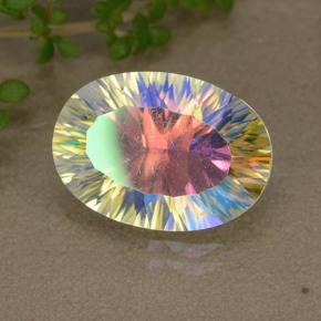 Quarzo mistico naturale multicolore da 5,02 ct, taglio ovale, VVS-VS