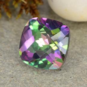 Quarzo mistico naturale multicolore da 2,02 ct, taglio a cuscino, VVS-VS