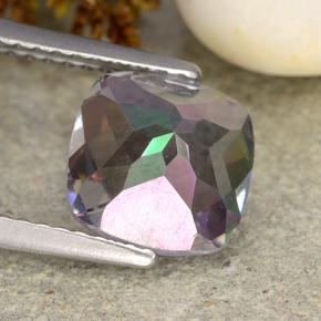 Quarzo mistico naturale multicolore da 2,02 ct, taglio a cuscino, VVS-VS