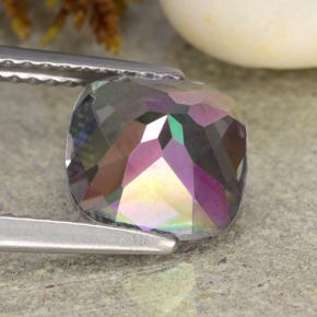 Quarzo mistico naturale multicolore da 2,09 ct, taglio a cuscino, VVS-VS