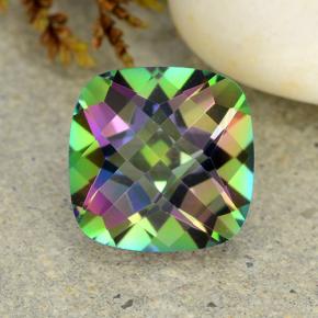 Quarzo mistico naturale multicolore da 2,02 ct, taglio a cuscino, VVS-VS