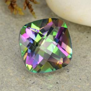 Quarzo mistico naturale multicolore da 2,02 ct, taglio a cuscino, VVS-VS