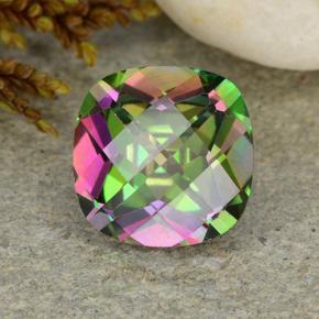 Quarzo mistico naturale multicolore da 2,33 ct, taglio a cuscino, VS-SI