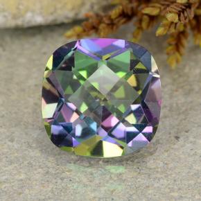 Quarzo mistico naturale multicolore da 2,05 ct, taglio a cuscino, VS