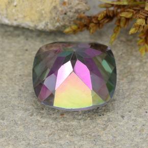 Quarzo mistico naturale multicolore da 1,83 ct, taglio a cuscino, VS
