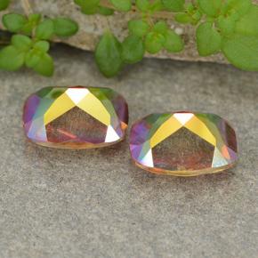 Gemme di Quarzo mistico Multicolore naturale da 3.39 ct, Taglio a cuscino, VVS-VS