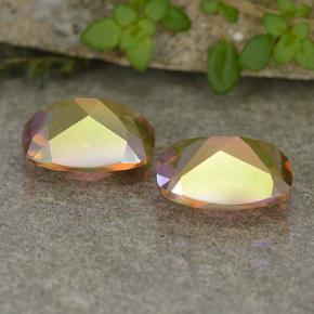 Quarzo mistico naturale multicolore da 3,52 ct, taglio a cuscino, VVS-VS