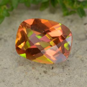 Quarzo mistico naturale multicolore da 1,82 ct, taglio a cuscino, VVS-VS