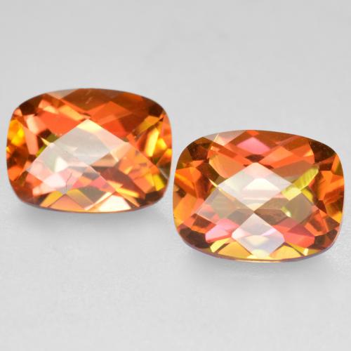 Quarzo mistico naturale multicolore da 3,72 ct, taglio a cuscino, VVS-VS
