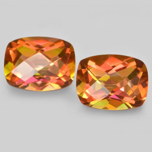 Gemme di Quarzo mistico Multicolore naturale da 3.52 ct, Taglio a cuscino, VS