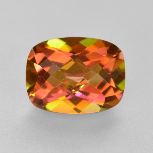 Quarzo mistico naturale multicolore da 1,88 ct, taglio a cuscino, VVS-VS