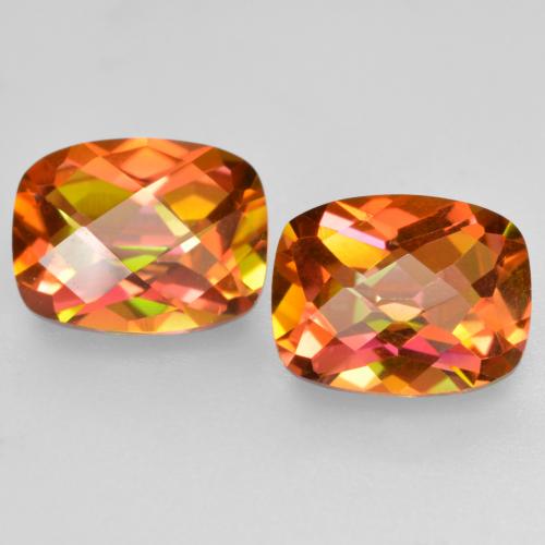 Gemme di Quarzo mistico Multicolore naturale da 3.70 ct, Taglio a cuscino, VS