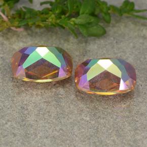 Quarzo mistico naturale multicolore da 3,48 ct, taglio a cuscino, VS