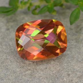 Quarzo mistico naturale multicolore da 1,82 ct, taglio a cuscino, VVS-VS