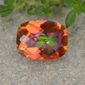 Quarzo mistico naturale multicolore da 1,62 ct, taglio a cuscino, VVS-VS