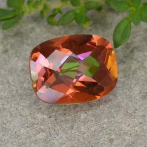 Quarzo mistico naturale multicolore da 1,62 ct, taglio a cuscino, VVS-VS