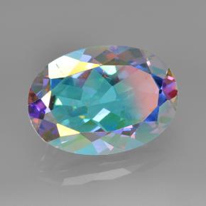Quarzo mistico Multicolore naturale da 7.08 ct, Taglio ovale, VVS-VS