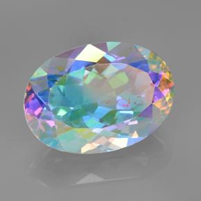 Quarzo mistico naturale multicolore da 7,50 ct, taglio ovale, VVS-VS