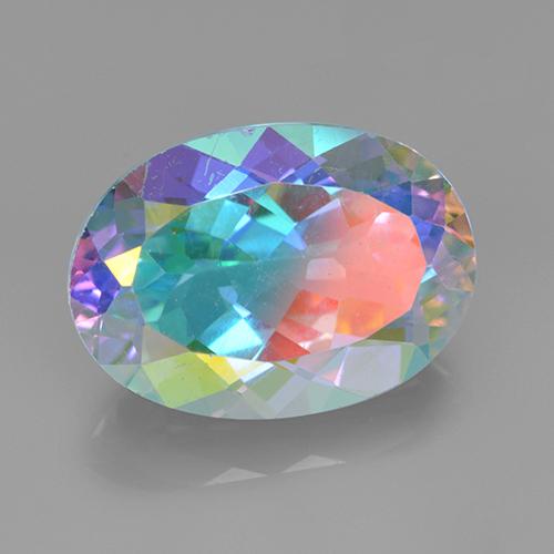 Quarzo mistico Multicolore naturale da 7.37 ct, Taglio ovale, VVS-VS