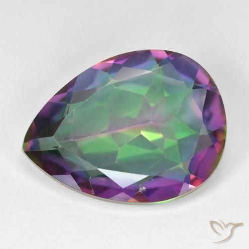 11.39ct Naturale Multicolore Quarzo mistico, Forma a pera, VVS-VS