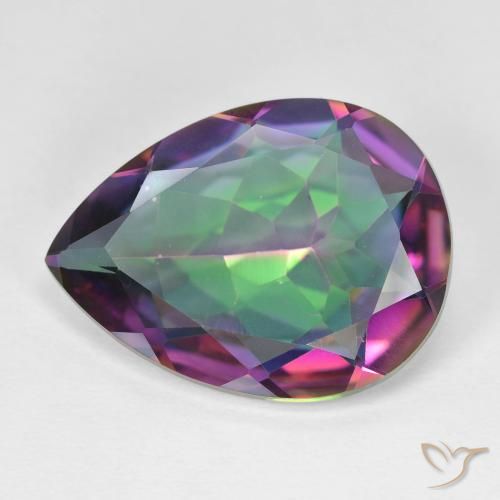 Quarzo mistico naturale multicolore da 11,31 ct, taglio a pera, VVS-VS