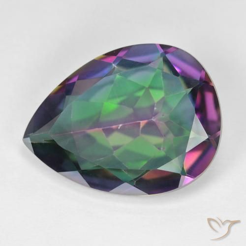 11.22ct Naturale Multicolore Quarzo mistico, Forma a pera, VVS-VS