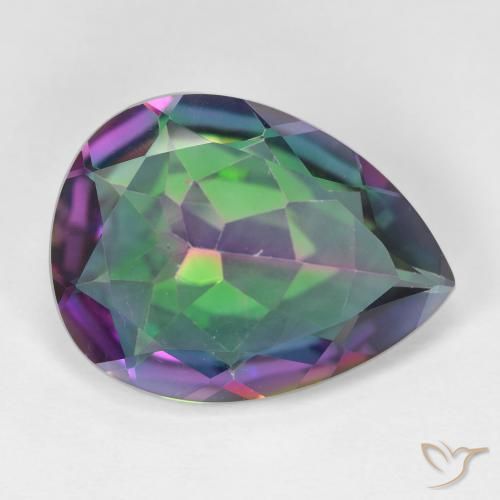 Quarzo mistico Multicolore naturale da 11.22 ct, Forma a pera, VVS-VS