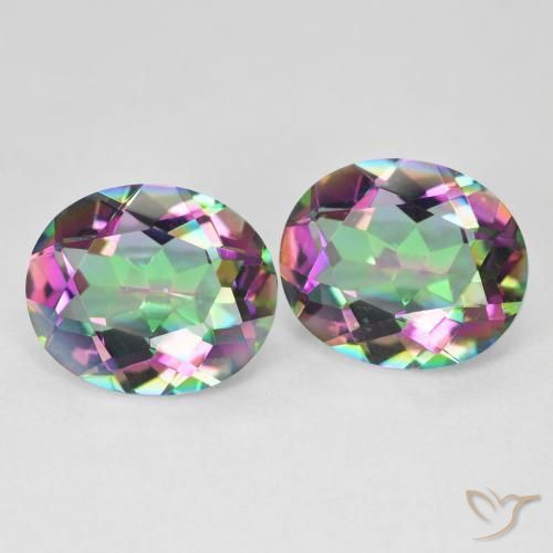 Gemme di Quarzo mistico Multicolore naturale da 9.09 ct, Ovale, VVS-VS